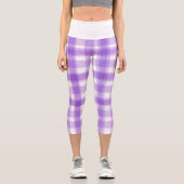Purple Plaid Pretty Pastel Capri Leggings (Vorderseite)