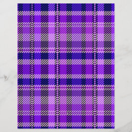 Purple Plaid Scrapbook Paper 2-Sided Page