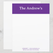 Purple Plain Simple Stationary Paper (Vorne/Hinten)