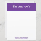 Purple Plain Simple Stationary Paper (Vorderseite)