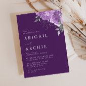 Purple Plum Violet Floral Wedding Einladung