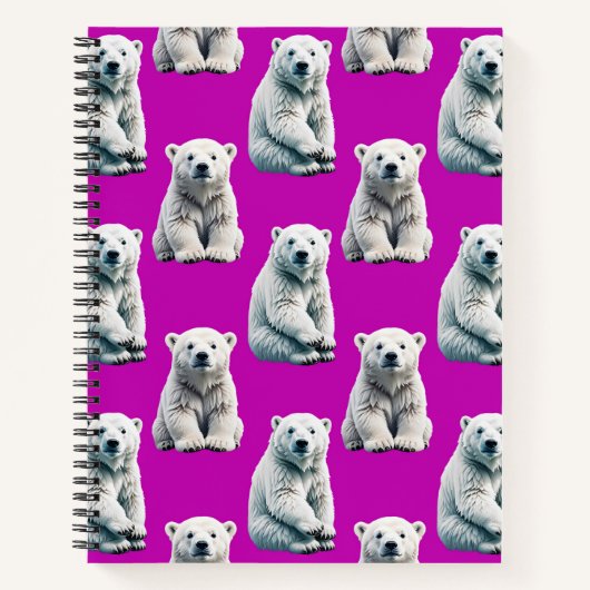 Purple Polar Bear Pattern Design  Notizblock (Vorderseite)