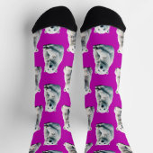 Purple Polar Bear Pattern Design  Socken (Oben)