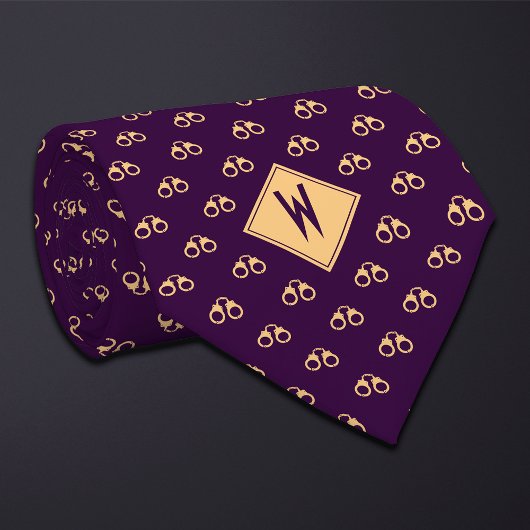 Purple Police Handcuffs Krawatte
