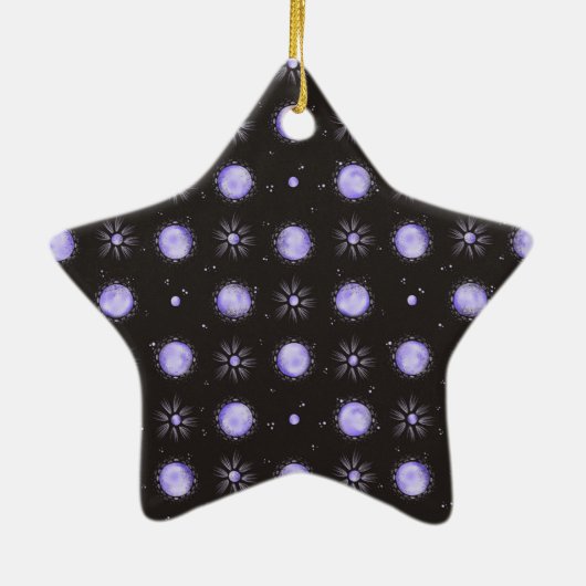 Purple Polka Dot Ceramic Star Ornament (Hinten)