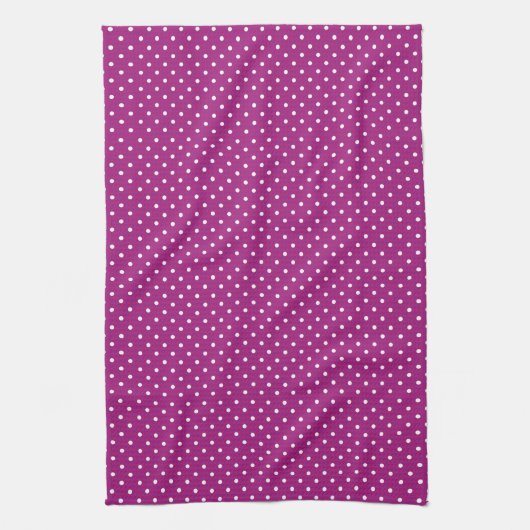 Purple Polka Dot Pattern Geschirrtuch (Vertikal)
