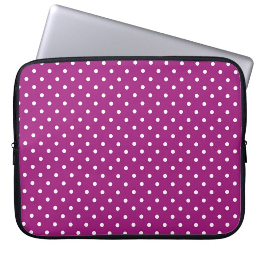 Purple Polka Dot Pattern Laptopschutzhülle (Vorderseite)