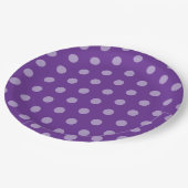 Purple Polka Dots  Pappteller (Schrägansicht)