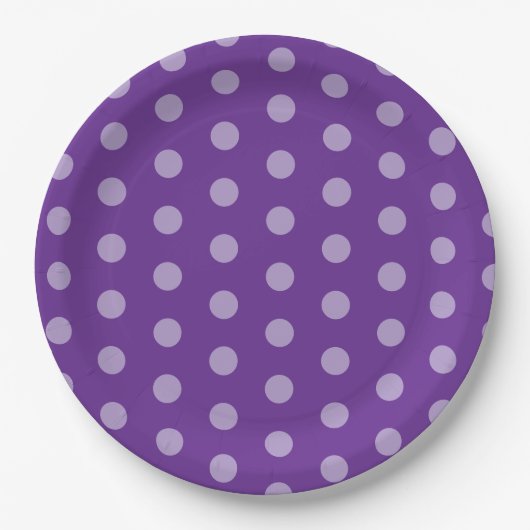 Purple Polka Dots  Pappteller (Vorderseite)