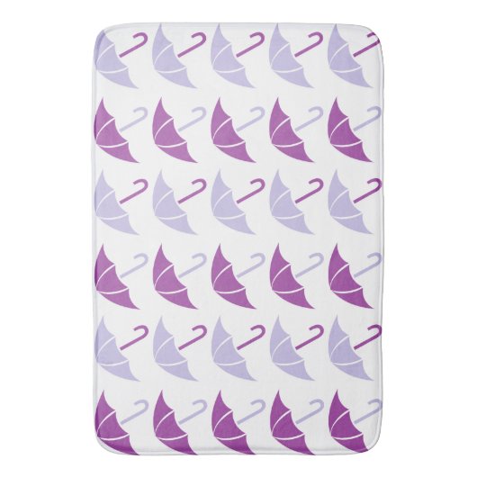 Purple Pop Art Umbrella Pattern Badematte (Vorderseite Vertikal)