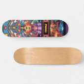 Purple Power Pinball Machine Skateboard (Horizontal)