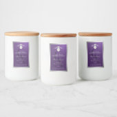 Purple Product Label Silver Frame Logo Monogram Lebensmitteletikett (Flaschen)