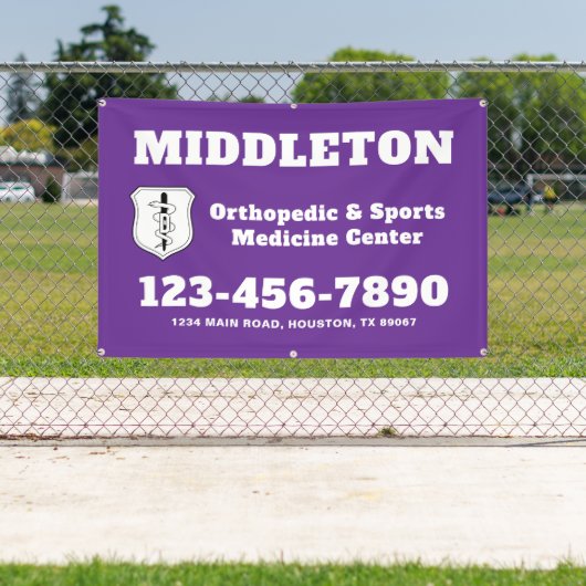 Purple Promotional Business Banner with Logo (InSitu)