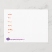 Purple Pumpkin Halloween Abendessen Party Postkart Einladungspostkarte (Rückseite)