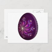 Purple Pysanky Easter Egg Feiertagspostkarte (Vorne/Hinten)