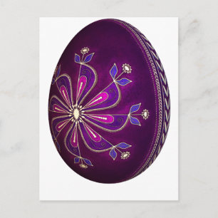 Purple Pysanky Easter Egg Feiertagspostkarte