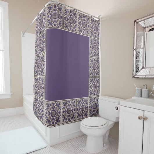 Purple Radial Tiled Duschvorhang (Beispiel)