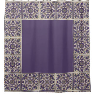 Purple Radial Tiled Duschvorhang