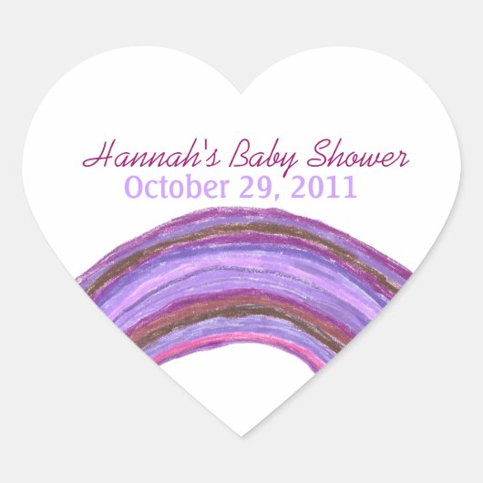 Purple rainbow baby shower sticker (Vorderseite)