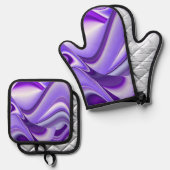 Purple Rainbow Dreams Ofenhandschuh & Topflappen-Set (Vorderseite/Rückseite)