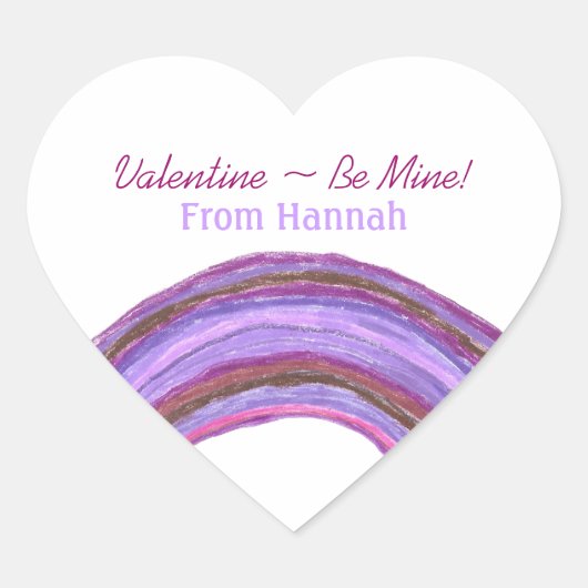 Purple rainbow valentine sticker (Vorderseite)
