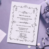 Purple Ramadan Bow doodle ramadan iftar invitation Einladung