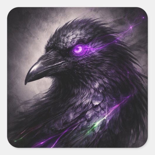 Purple Raven Sticker – Dark Gothic Aesthetic (Vorderseite)