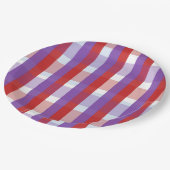 Purple, Red and Pink Gingham Pappteller (Schrägansicht)