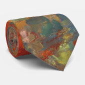 Purple Red Green Yellow Impressionistic Pears Krawatte (Gerollt)
