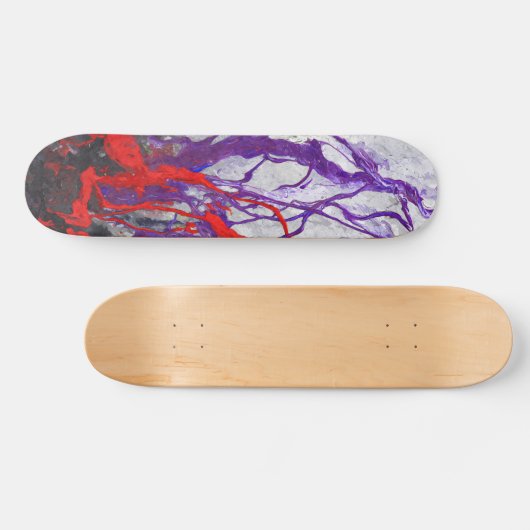 Purple Red Marble Vein Abstract Skateboard (Horizontal)