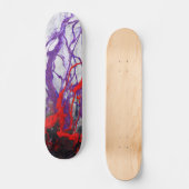 Purple Red Marble Vein Abstract Skateboard (Vorderseite)