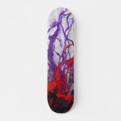 Purple Red Marble Vein Abstract Skateboard (Vorne)
