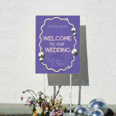 Purple Retro Disco Acrylic Wedding Welcome Sign Acrylschild