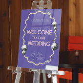 Purple Retro Disco Acrylic Wedding Welcome Sign Acrylschild