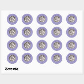 Purple Retro Disco Wedding Sticker Envelope Seal (Blatt)