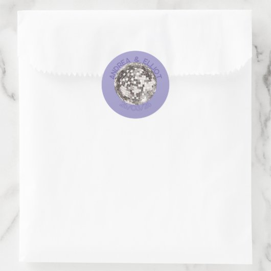 Purple Retro Disco Wedding Sticker Envelope Seal (Tasche)