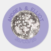 Purple Retro Disco Wedding Sticker Envelope Seal (Vorderseite)