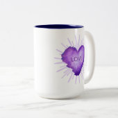 Purple Revolution with LOVE Zweifarbige Tasse (VorderseiteRechts)