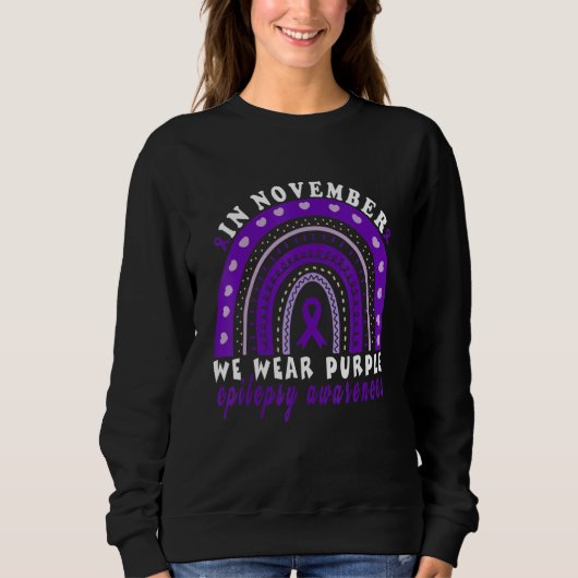 Purple Ribbon Boho Epileptic Epilepsy Awareness Mo Sweatshirt (Vorderseite)
