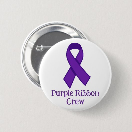 Purple Ribbon Crew Button (Vorne & Hinten)