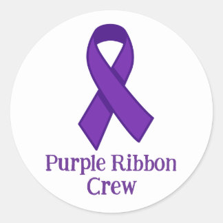 Purple Ribbon Crew Runder Aufkleber
