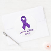 Purple Ribbon Crew Runder Aufkleber (Umschlag)