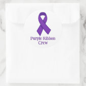Purple Ribbon Crew Runder Aufkleber (Tasche)