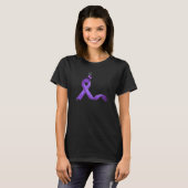 Purple Ribbon Cute  Fibromyalgia Awareness T-Shirt (Vorne ganz)