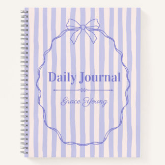 Purple Ribbon Elegant Personalized Name Custom Notizblock