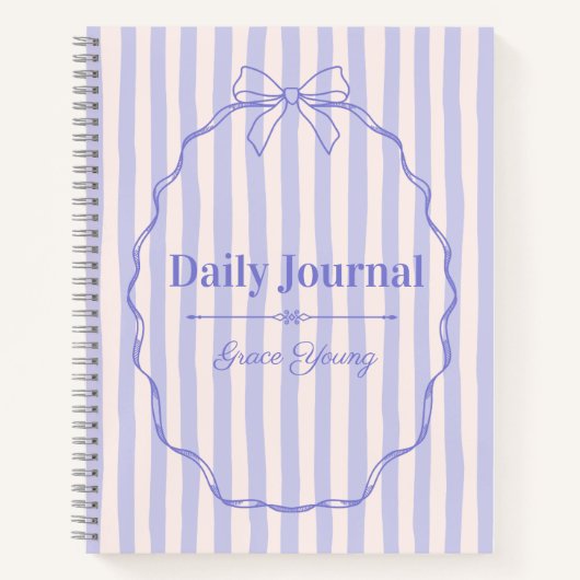 Purple Ribbon Elegant Personalized Name Custom Notizblock (Vorderseite)