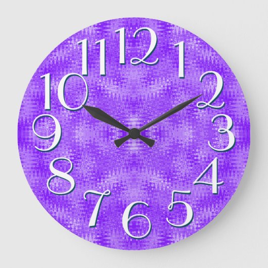 Purple Ripple Pattern Elegant Oversize Große Wanduhr (Vorderseite)