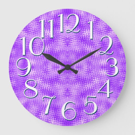 Purple Ripple Pattern Elegant Oversize Große Wanduhr (Vorderseite)