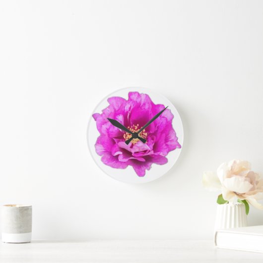 Purple Rose Clock Runde Wanduhr (Zuhause)