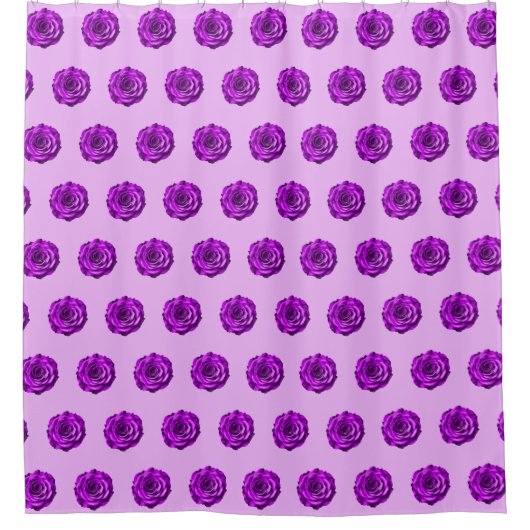 Purple Rose Flower Flower Seamless Pattern on Duschvorhang (Vorderseite)